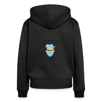 Christmas calories dont count - Sweat à capuche zippé Premium bio Femme - noir - Dos - Julia (174cm)