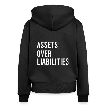 Buchhalter Accountant Finanzexperten Sprüche - Frauen Premium Bio Zip Hoodie - Schwarz - Hinten - Julia (174cm)