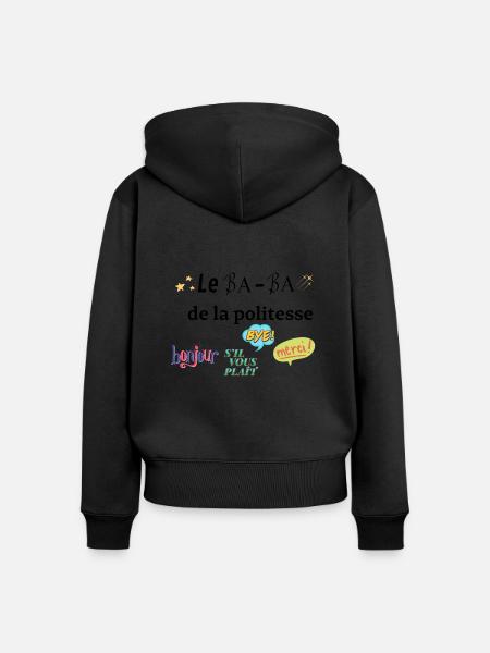 Das Ba Ba der Höflichkeit - Frauen Premium Bio Zip Hoodie - Schwarz