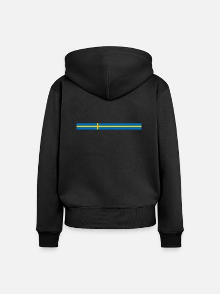Schweden Style Streifen - Frauen Premium Bio Zip Hoodie - Schwarz