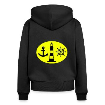 Sail - Women's Premium Organic Zip Hoodie - black - Back - Julia (174cm)