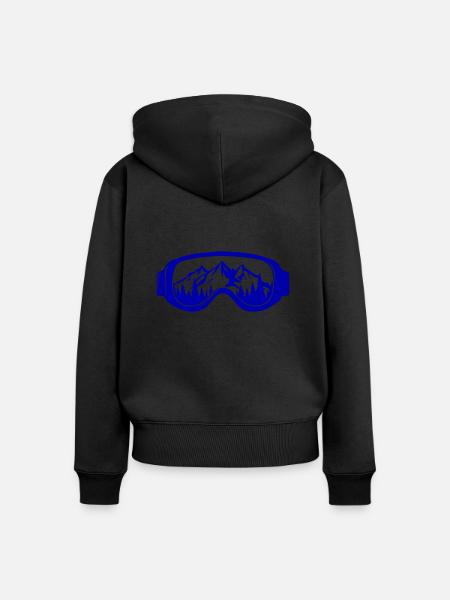 skibrille - Frauen Premium Bio Zip Hoodie - Schwarz