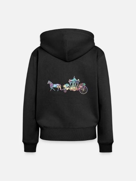 Silhouette der Kutsche - Frauen Premium Bio Zip Hoodie - Schwarz