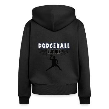 Dodgeball Rentner Dodgeballer Rente Ruhestand - Frauen Premium Bio Zip Hoodie - Schwarz - Hinten - Julia (174cm)