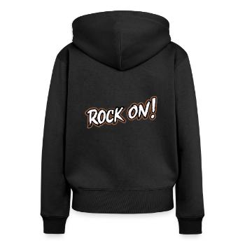 PASSEZ AU NIVEAU SUPÉRIEUR - Sweat à capuche zippé Premium bio Femme - noir - Dos - Julia (174cm)