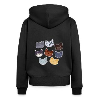 Alderheart Erlenherz Violetshine Warrior Cats Katz - Frauen Premium Bio Zip Hoodie - Schwarz - Hinten - Julia (174cm)