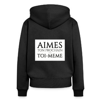 aimes 300 - Sweat à capuche zippé Premium bio Femme - noir - Dos - Julia (174cm)