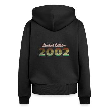 22e anniversaire Édition Limitée SCR 2002 - Sweat à capuche zippé Premium bio Femme - noir - Dos - Julia (174cm)