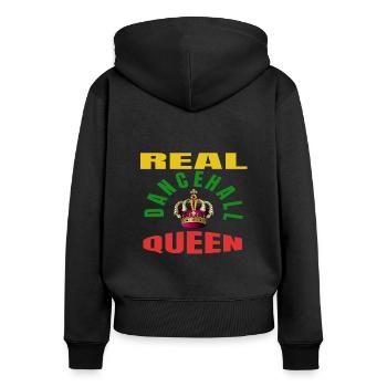 real dancehall queen - Women's Premium Organic Zip Hoodie - black - Back - Julia (174cm)