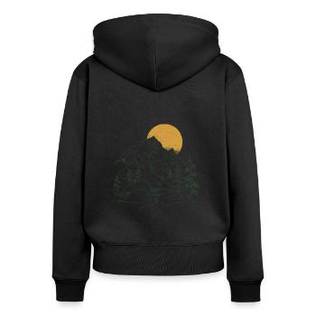 Alpes du Cervin - Sweat à capuche zippé Premium bio Femme - noir - Dos - Julia (174cm)