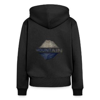 Montagne - Sweat à capuche zippé Premium bio Femme - noir - Dos - Julia (174cm)
