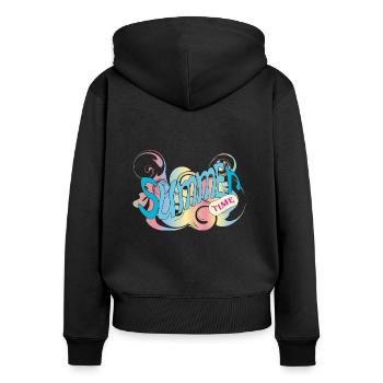 summer - Women's Premium Organic Zip Hoodie - black - Back - Julia (174cm)