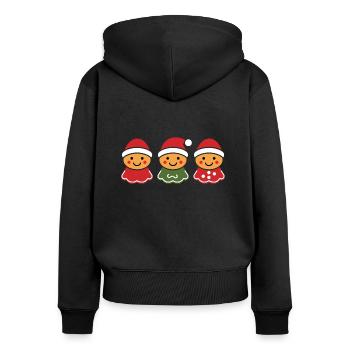 Bonhomme pain d'épice - Sweat à capuche zippé Premium bio Femme - noir - Dos - Julia (174cm)