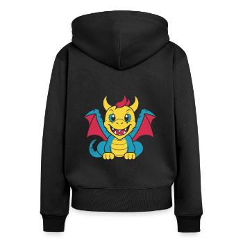Baby Dragon - Women's Premium Organic Zip Hoodie - black - Back - Julia (174cm)