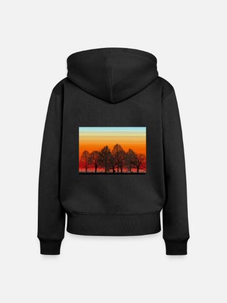 Dämmerung - Frauen Premium Bio Zip Hoodie - Schwarz