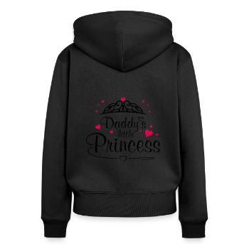 Papas kleine Prinzessin - Frauen Premium Bio Zip Hoodie - Schwarz - Hinten - Julia (174cm)