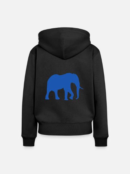 elephant - Frauen Premium Bio Zip Hoodie - Schwarz