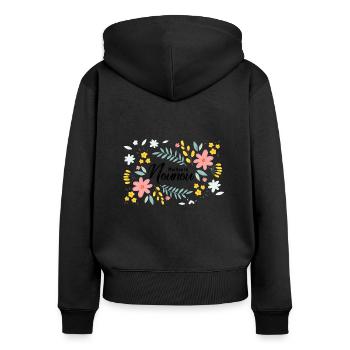 Meilleure Nounou cadeau nounou - Sweat à capuche zippé Premium bio Femme - noir - Dos - Julia (174cm)