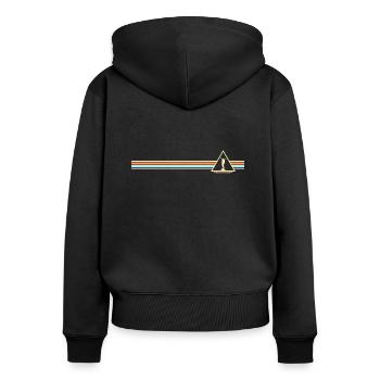 Reise - Frauen Premium Bio Zip Hoodie - Schwarz - Hinten - Julia (174cm)