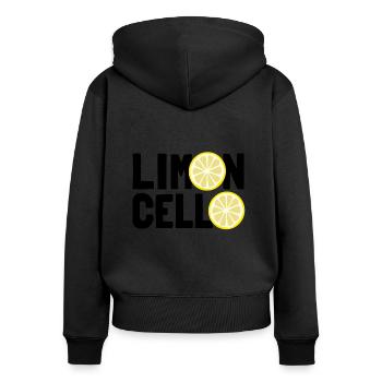 Limoncello, liqueur de citron, Limoncino, Italie - Sweat à capuche zippé Premium bio Femme - noir - Dos - Julia (174cm)