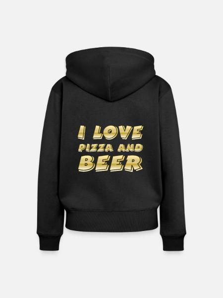 Pizza - Frauen Premium Bio Zip Hoodie - Schwarz