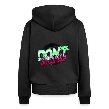Dork Geek Couples Blagues Drôle Ordinateur Comique - Sweat à capuche zippé Premium bio Femme - noir - Dos - Julia (174cm)