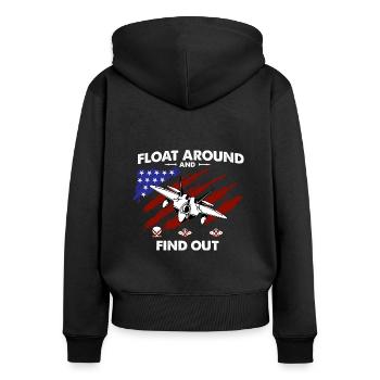 Schweben Sie herum und finden Sie heraus Chinesischer Spionageballon & - Frauen Premium Bio Zip Hoodie - Schwarz - Hinten - Julia (174cm)
