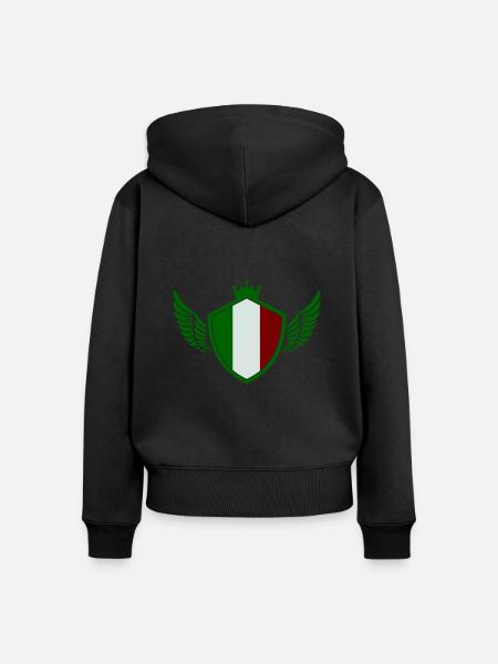 italy wappen - Frauen Premium Bio Zip Hoodie - Schwarz