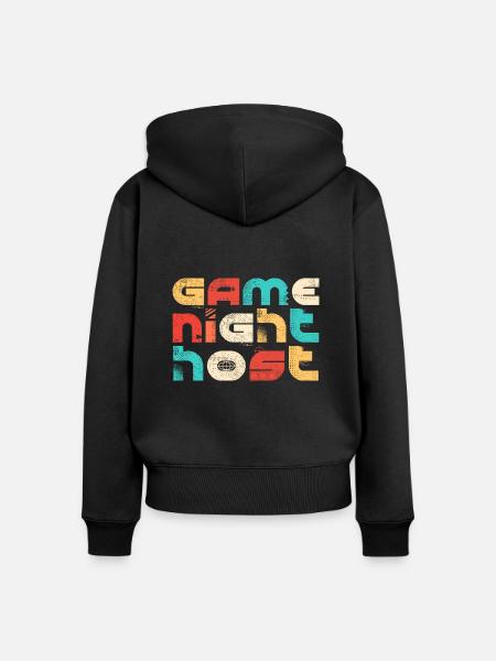 Gamenight Host - Frauen Premium Bio Zip Hoodie - Schwarz