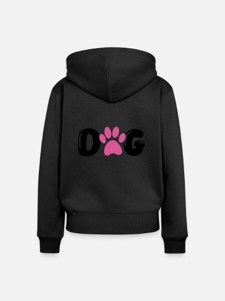 dog pfote - Frauen Premium Bio Zip Hoodie - Schwarz