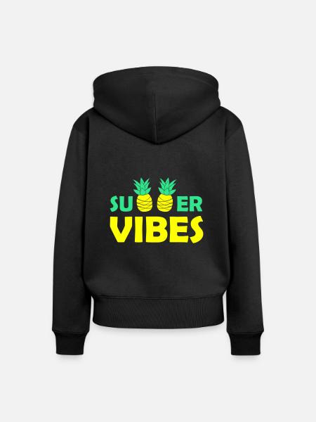 summer vibes 01 - Frauen Premium Bio Zip Hoodie - Schwarz