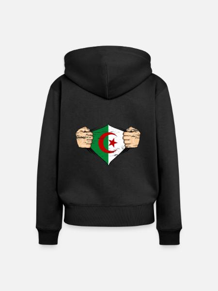 Algerien Flagge Design used - Frauen Premium Bio Zip Hoodie - Schwarz