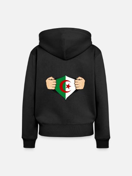 Algerien Flagge Design - Frauen Premium Bio Zip Hoodie - Schwarz