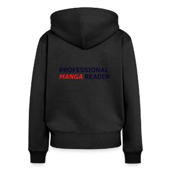 Lecteur de manga professionnel - Sweat à capuche zippé Premium bio Femme - noir - Dos - Julia (174cm)