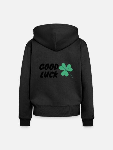 Good Luck - Frauen Premium Bio Zip Hoodie - Schwarz
