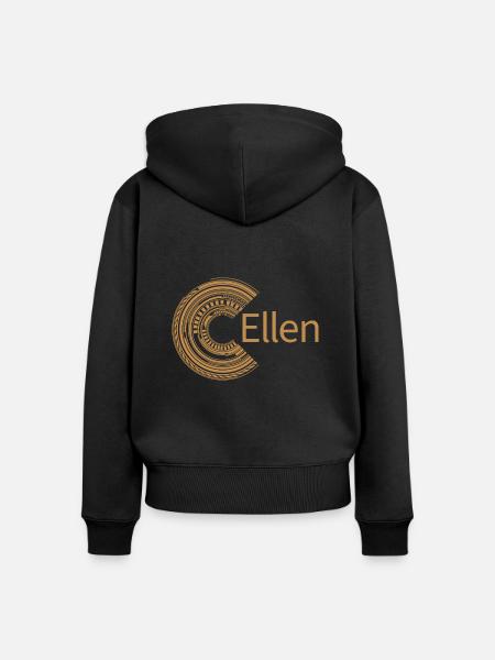 Für Ellen - Frauen Premium Bio Zip Hoodie - Schwarz