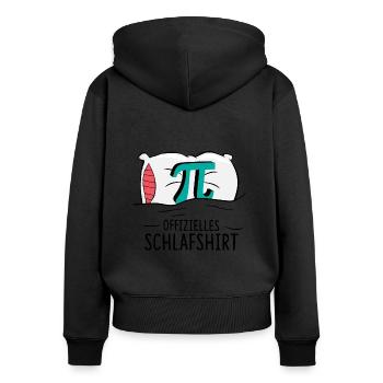 Offizielles Schlafshirt Pi Zeichen - Frauen Premium Bio Zip Hoodie - Schwarz - Hinten - Julia (174cm)
