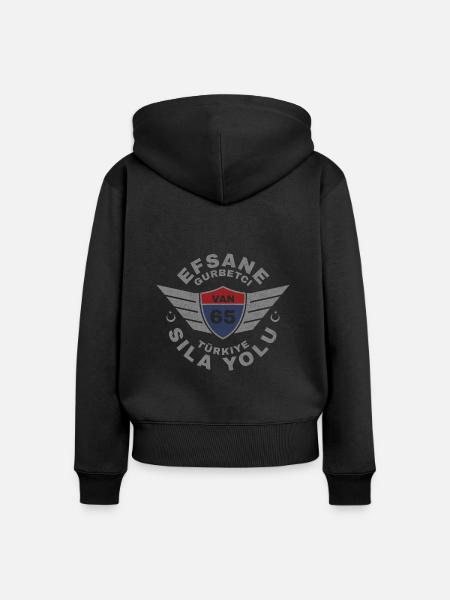 Van - Frauen Premium Bio Zip Hoodie - Schwarz