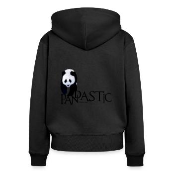 Pandastic - Women's Premium Organic Zip Hoodie - black - Back - Julia (174cm)