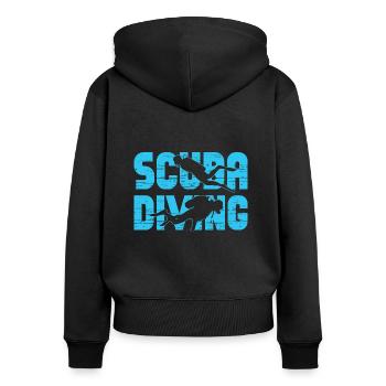 Tauchen Diving Vintage Underwater Sprüche - Frauen Premium Bio Zip Hoodie - Schwarz - Hinten - Julia (174cm)