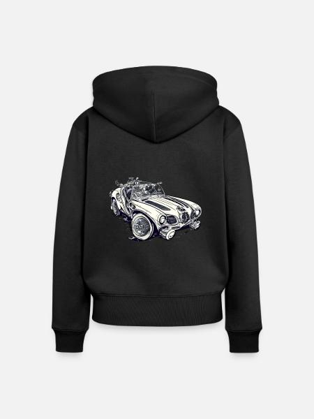 Zeitloses Auto - Frauen Premium Bio Zip Hoodie - Schwarz