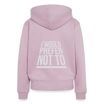 I prefer not to - Women's Premium Organic Zip Hoodie - dusky pink - Back - Julia (174cm)