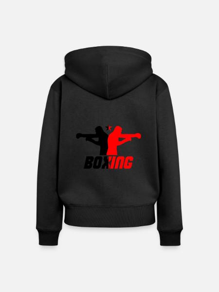 Boxing - Frauen Premium Bio Zip Hoodie - Schwarz