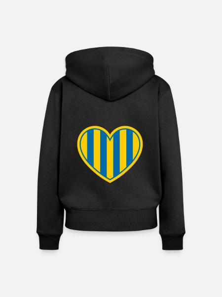 Schwedisches Herz - Frauen Premium Bio Zip Hoodie - Schwarz