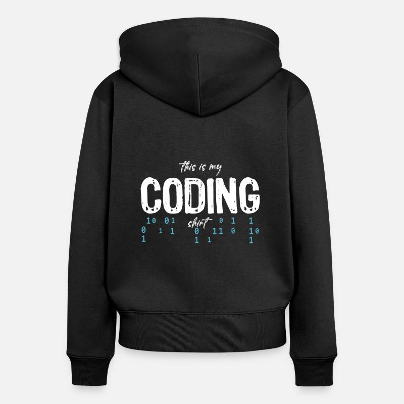 Programmierer Softwareentwickler Coder Sprüche - Frauen Premium Bio Zip Hoodie - Schwarz