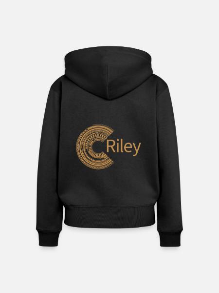 Für Riley - Frauen Premium Bio Zip Hoodie - Schwarz