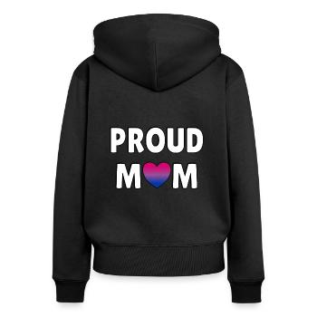 Proud mom bi flag heart - Women's Premium Organic Zip Hoodie - black - Back - Julia (174cm)