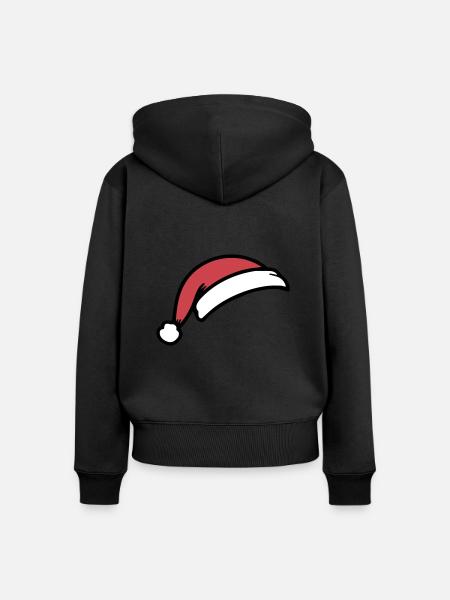 Weihnachtsmütze - Frauen Premium Bio Zip Hoodie - Schwarz