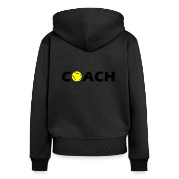 tennis coach - Sweat à capuche zippé Premium bio Femme - noir - Dos - Julia (174cm)
