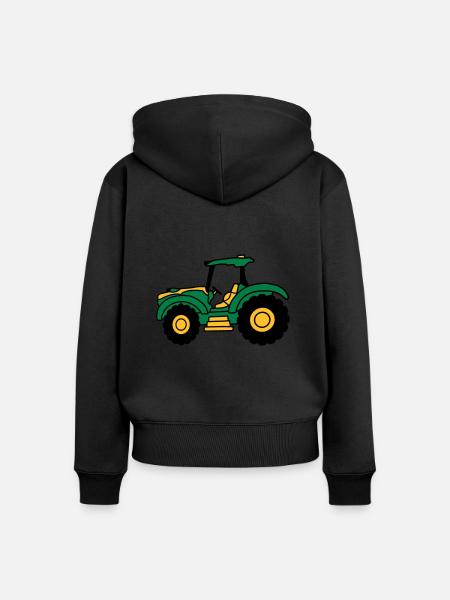 Bauernhof Traktor fahren - Frauen Premium Bio Zip Hoodie - Schwarz
